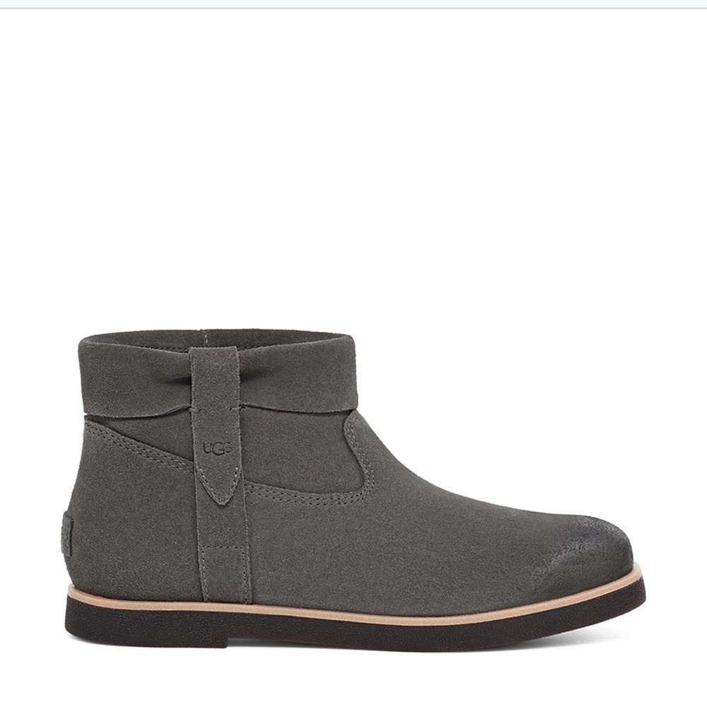 Ugg Josefene Cuff ankle bootie boot charcoal gray suede size 6.5 shoe